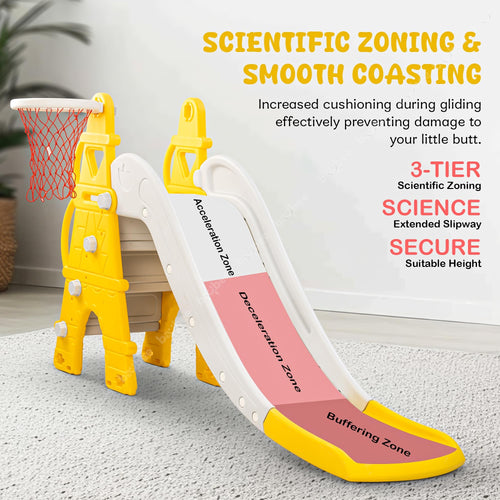 Baybee 2 in 1 Caste Sliders for Kids, Foldable Garden Kids Slider with Basketball Hook Baybee India