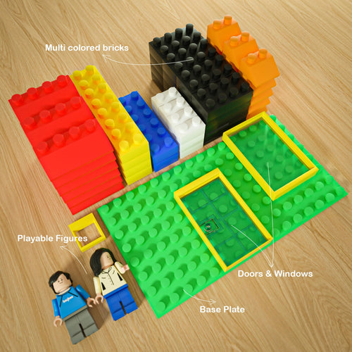 BAYBEE 3 in 1 Town of House DIY Plastic Building Blocks Toys for Kids Baybee