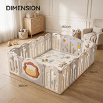 Baybee Lion Kids Playpen for Babies  (16 Panels) Foldable Baby Play Area Indoor Setup BAYBEE