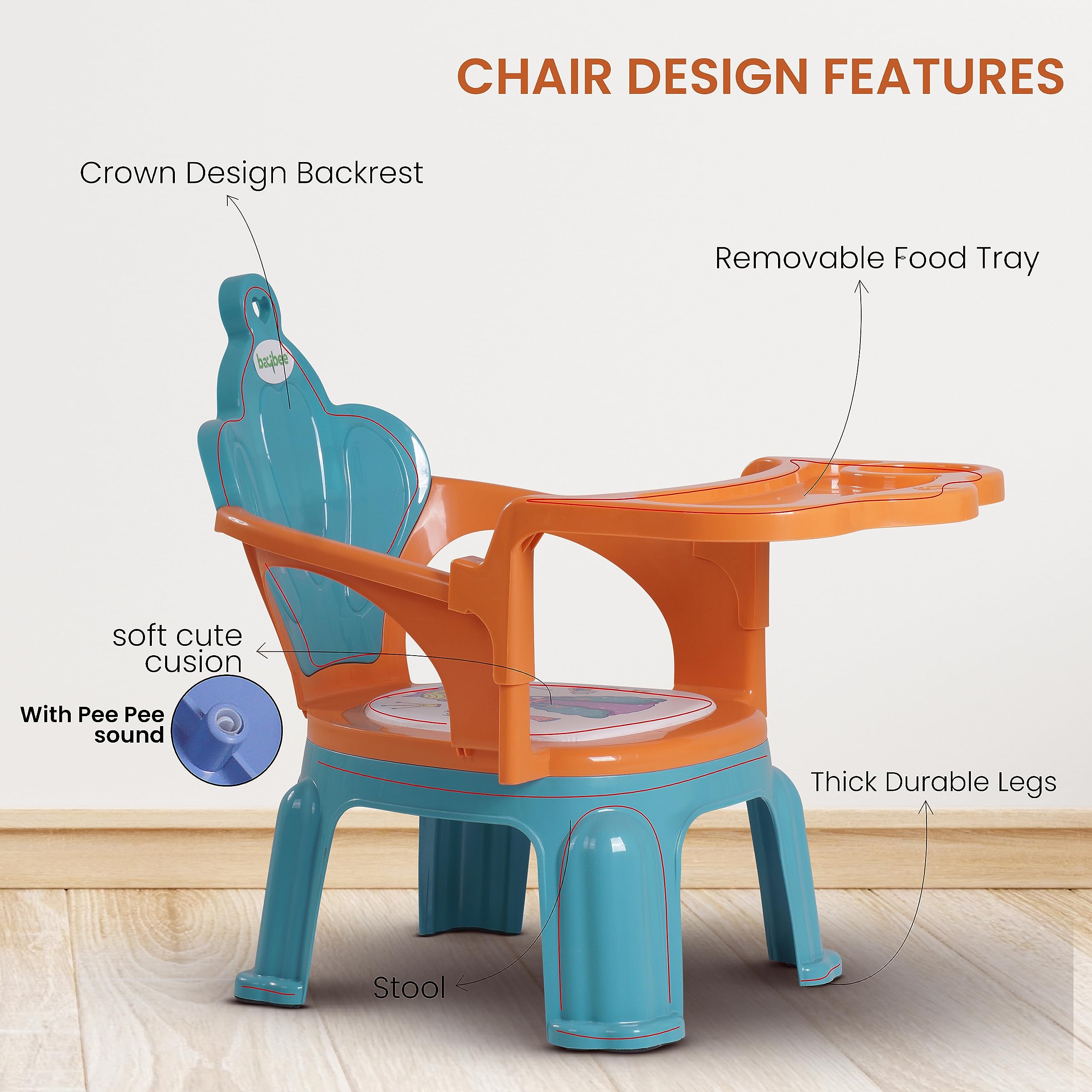 Baby plastic discount chair and table