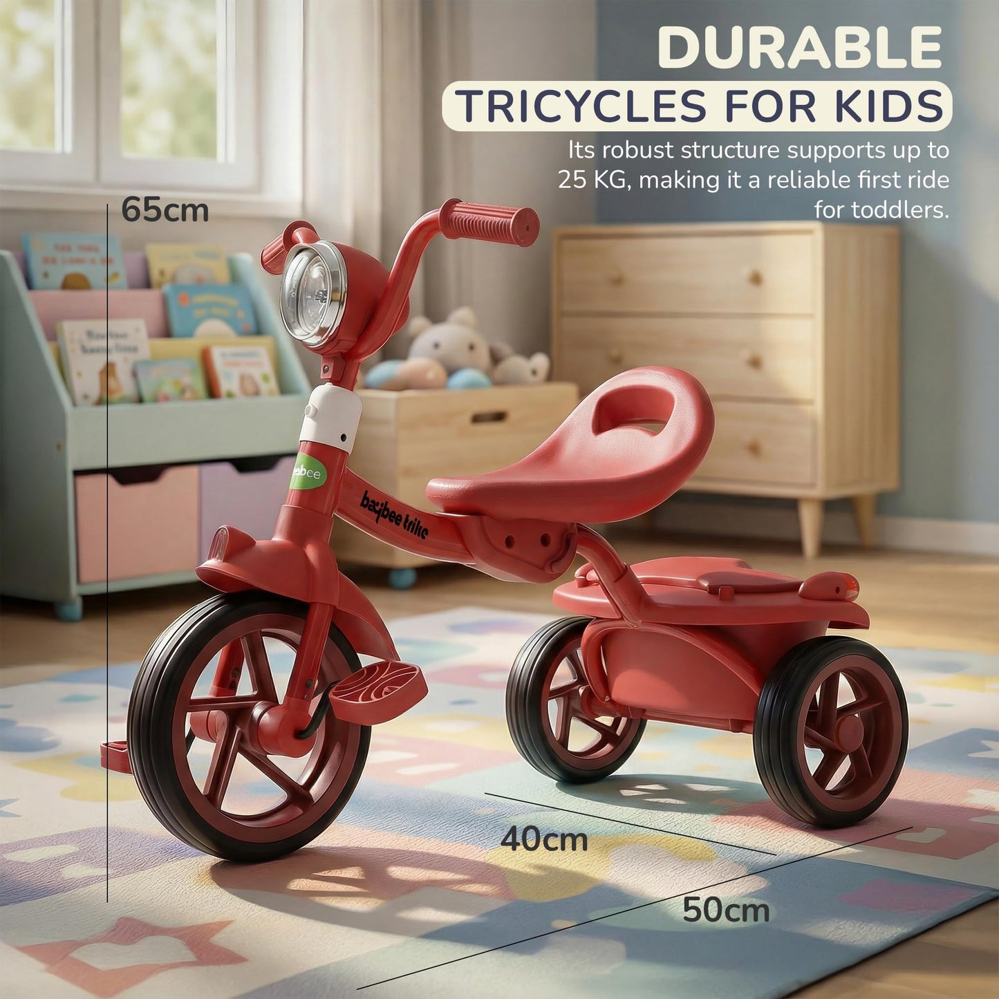 Baybee Flyer Baby Tricycle for Kids, Smart Plug & Play Kids Cycle BAYBEE