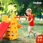 Baybee 3 in 1 Pony Garden Sliders for Kids, Plastic Baby Slide with Basketball Hoop for Kids BAYBEE