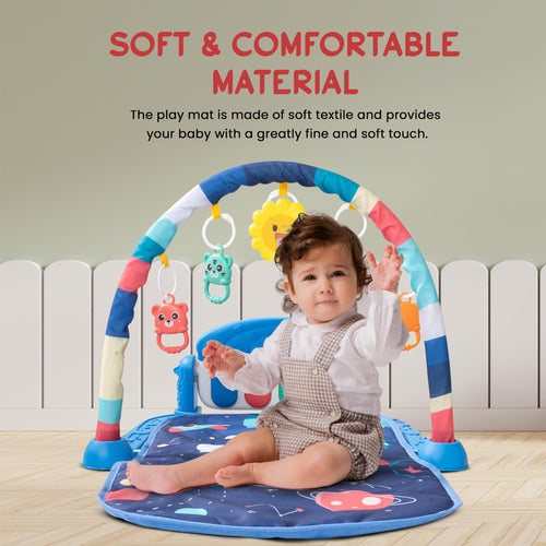 2 in 1 Kick Piano Playgym for Babies, Activity Play Gym for Baby with 5 Hanging Rattle Toy BAYBEE