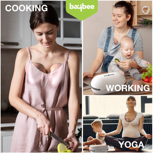 Baybee Double Wearable Electric Breast Pump | 3 Modes, 15 Suction Levels, Hands-Free, LED Display BAYBEE