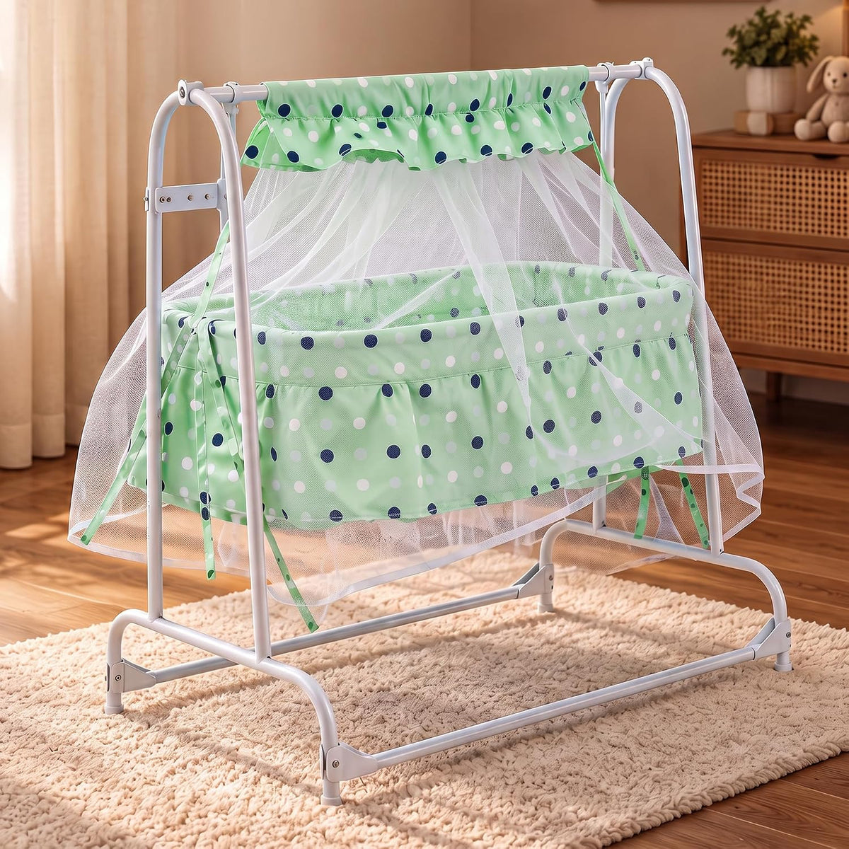 Baybee Baby Cradle for Newborn Baby, Baby Palna with Mosquito Net
