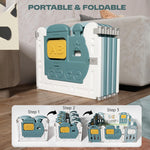 Baybee Train Kids Playpen for Babies Foldable Baby Play Area Indoor Setup with Safety Lock (16 Panels) BAYBEE