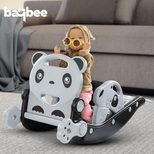 Baybee 3 in 1 Panda Garden Slider for Kids, Plastic Baby Slide with Rocker & Baby Chair Combo BAYBEE