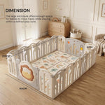 Baybee Lion Kids Playpen for Babies  (18 Panels) Foldable Baby Play Area Indoor Setup BAYBEE