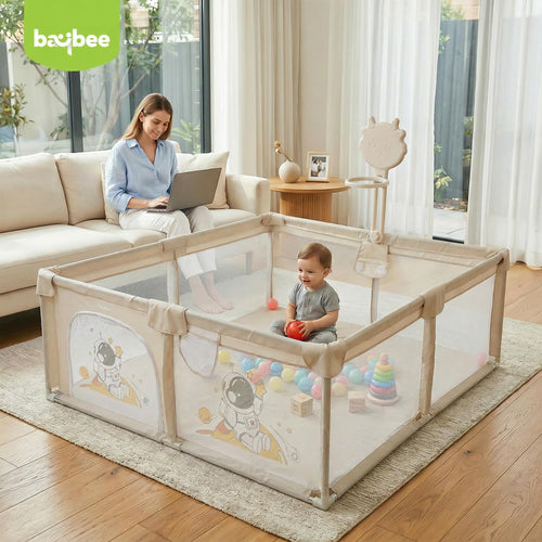 Baybee Kids Playpen for Babies with Basket Ball Hoop (180 x 150 CM)