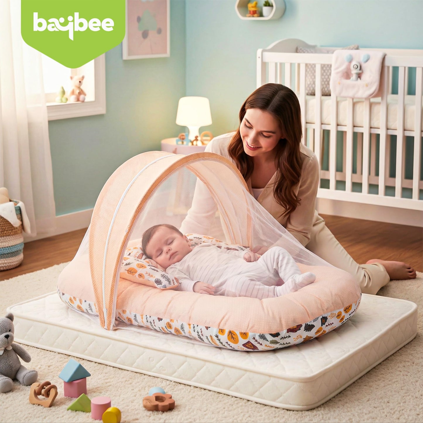 Baybee Baby Bedding Set for New Born Baby, Bed Mattress with Mosquito Net Baybee India