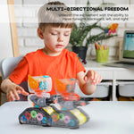 BAYBEE Transparent Robot Musical Toys for Kids with 360 Degree Rotation, Flashing LED Lights & Music BAYBEE