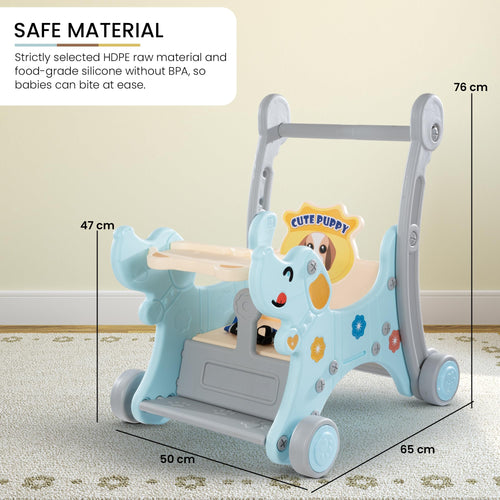 Baybee 3 in 1 Puppy Baby Rocking Chair for Kids | Baby Rocker Rider Toy for Kids with Food Tray, Seat Belt & Backrest BAYBEE