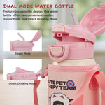Baybee 2 in 1 PandaPlunge Baby Sipper Bottle with Straw for Kids Sipper Water Bottle (550ml) BAYBEE