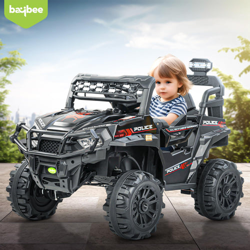 Baybee Police Edition Battery Operated Jeep for Kids, Ride on Baby Car with Music & Light | Kids Jeep Rechargeable Battery Car for 3 to 8 Years Boy Girl BAYBEE