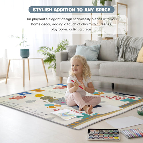 Wild Animal Theme Baby Double Sided Play Mat Foldable Crawling Mat Size W 180cm X H 150 cm - ( Assorted Themes) BAYBEE