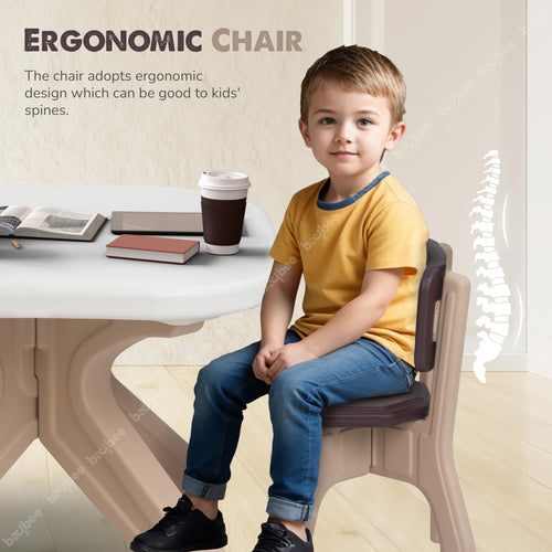 BAYBEE Deskzy Kids Study Table for Students with 2 Chair Set, Foldable Desk & Chair Set for Kids at Home or School | Reading & Writing Study Table for Kids BAYBEE