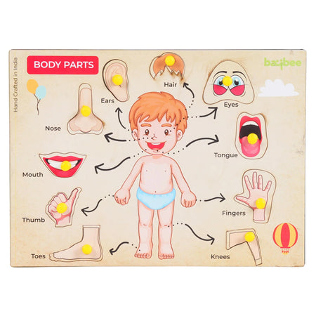 Baybee Human Body Anatomy Wooden Puzzle Games for Kids with Easy Pulling Knob BAYBEE