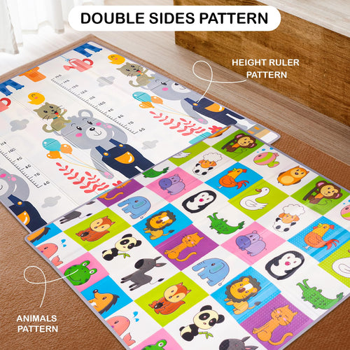 Baybee Baby Double Sided Play Mat Foldable Crawling Mat Size W-180cm X H-200 cm - Assorted Themes BAYBEE