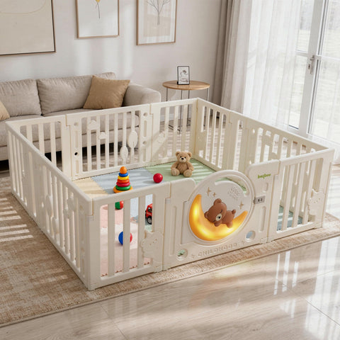 Baybee Cozybear Foldable Playard for Baby (12 Panels) Baybee India