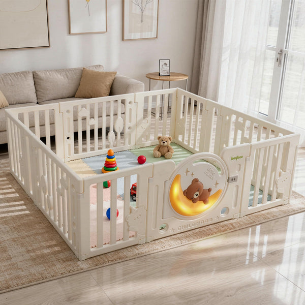 Baybee Cozybear Foldable Playard for Baby (12 Panels)