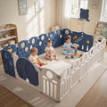 Baybee 2-in-1 Foldable Kids Playpen (18 Panel)with Basketball Set & Sensory Toys Baybee India