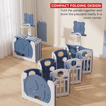 Baybee 2-in-1 Foldable Kids Playpen (18 Panel)with Basketball Set & Sensory Toys Baybee India
