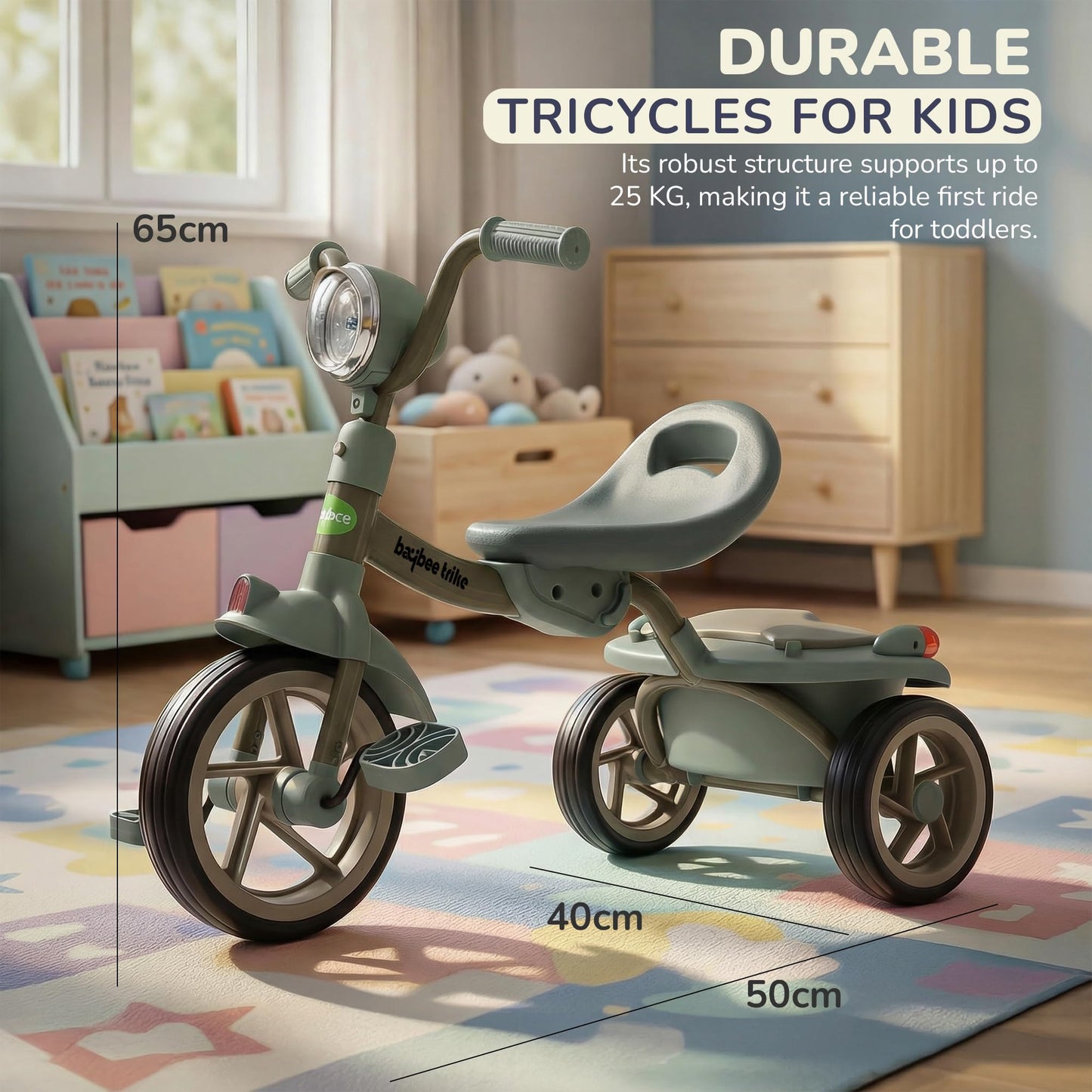 Baybee Flyer Baby Tricycle for Kids, Smart Plug & Play Kids Cycle BAYBEE