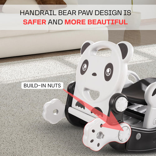 Baybee 3 in 1 Panda Garden Slider for Kids, Plastic Baby Slide with Rocker & Baby Chair Combo BAYBEE