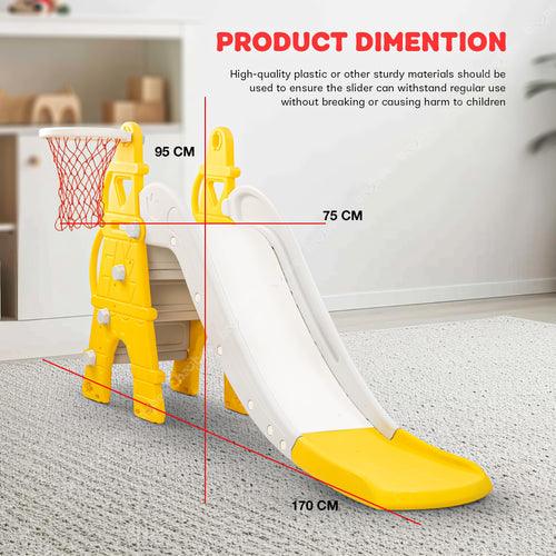 Baybee 2 in 1 Caste Sliders for Kids, Foldable Garden Kids Slider with Basketball Hook Baybee India