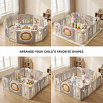 Baybee Lion Kids Playpen for Babies  (16 Panels) Foldable Baby Play Area Indoor Setup BAYBEE