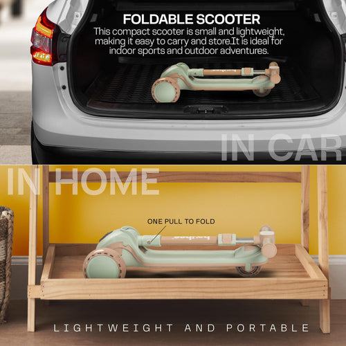 Baybee Taz Skate Scooter for Kids, Smart 3 Wheel Kids Scooter with Height Adjustable & Music | Kick Scooter with LED PU Wheels, Rear Brake BAYBEE