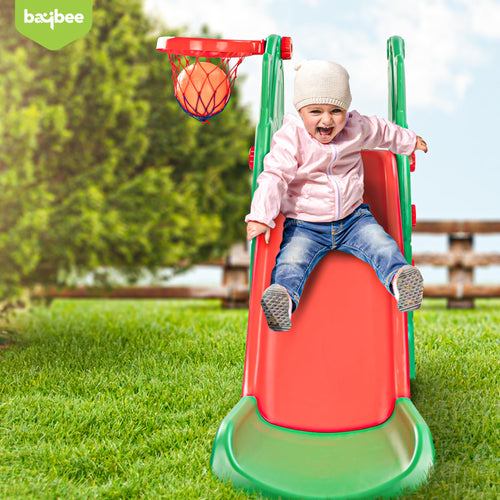 Baybee Garden Swing & Slider for Kids | Plastic Baby Slide Cum Swing Combo with Baby Basket Ball Toy for Home/Indoor/Outdoor Play Toys BAYBEE