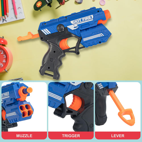 Baybee Funbee Musical Gun Toys for Kids, Toy Gun with Moving Gears, Music & Led Light |Battle Fight Game Toys for Kids |Fun Target Shooting Gun | Toy Guns for Kids Boys 2+ Years (Foam Gun) BAYBEE