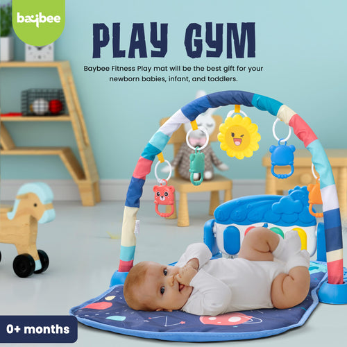 2 in 1 Kick Piano Playgym for Babies, Activity Play Gym for Baby with 5 Hanging Rattle Toy BAYBEE