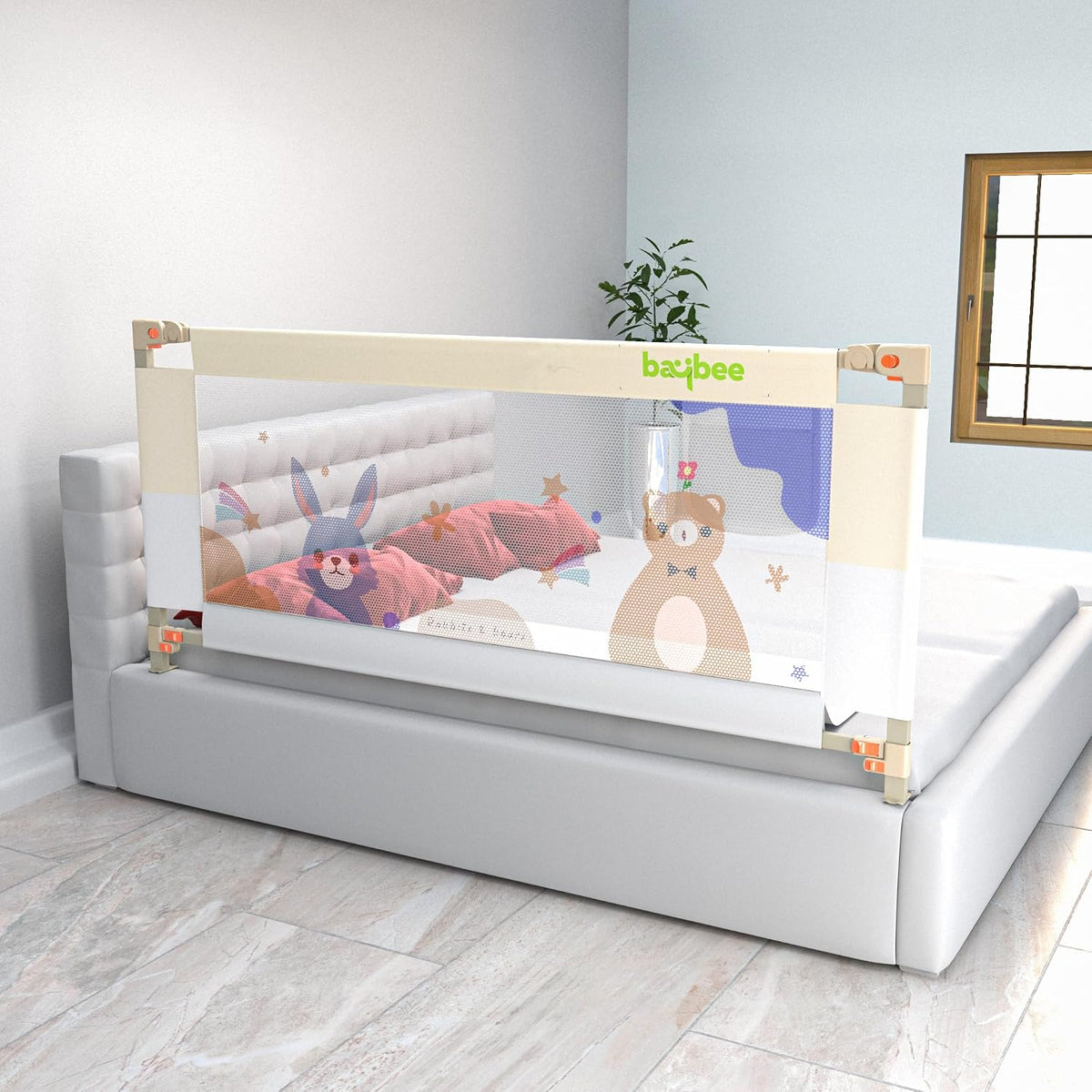 Baybee Baby Bed Rail Guard Foldable Portable Safety Protector for Babies - 200 x 80 cm