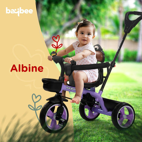 Baybee Albine 2 in 1 Baby Tricycle for Kids, Plug N Play Kids tricycle with Adjustable Parental Control BAYBEE