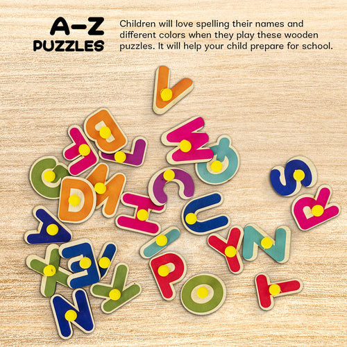 Baybee Wooden English Alphabets Puzzle Games for Kids Toys BAYBEE