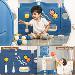 Baybee 2-in-1 Foldable Kids Playpen with Basketball Set & Sensory Toys Baby Play Yard with Safety Lock for 0-5 Years (16 Panel) Baybee India