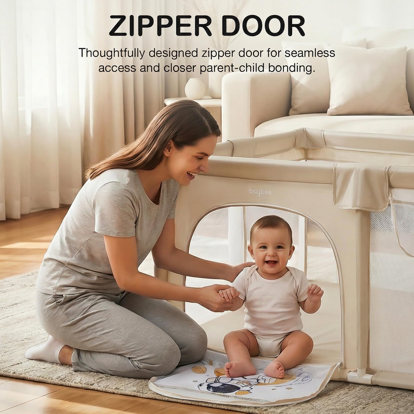 Baybee Kids Playpen for Babies with Basket Ball Hoop (180 x 150 CM)