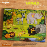 BAYBEE Kids Wooden Puzzle Wild Animals Theme Learning Educational Toy 7 pcs with Knob