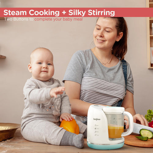 BAYBEE 4-in-1 Multifunctional Electric Baby Food Processor for Baby Food Maker with Steamer, Chopper & Grinder | Portable Baby Food Blender and Steamer | Food Mixer Smart Heat Baby Blender BAYBEE