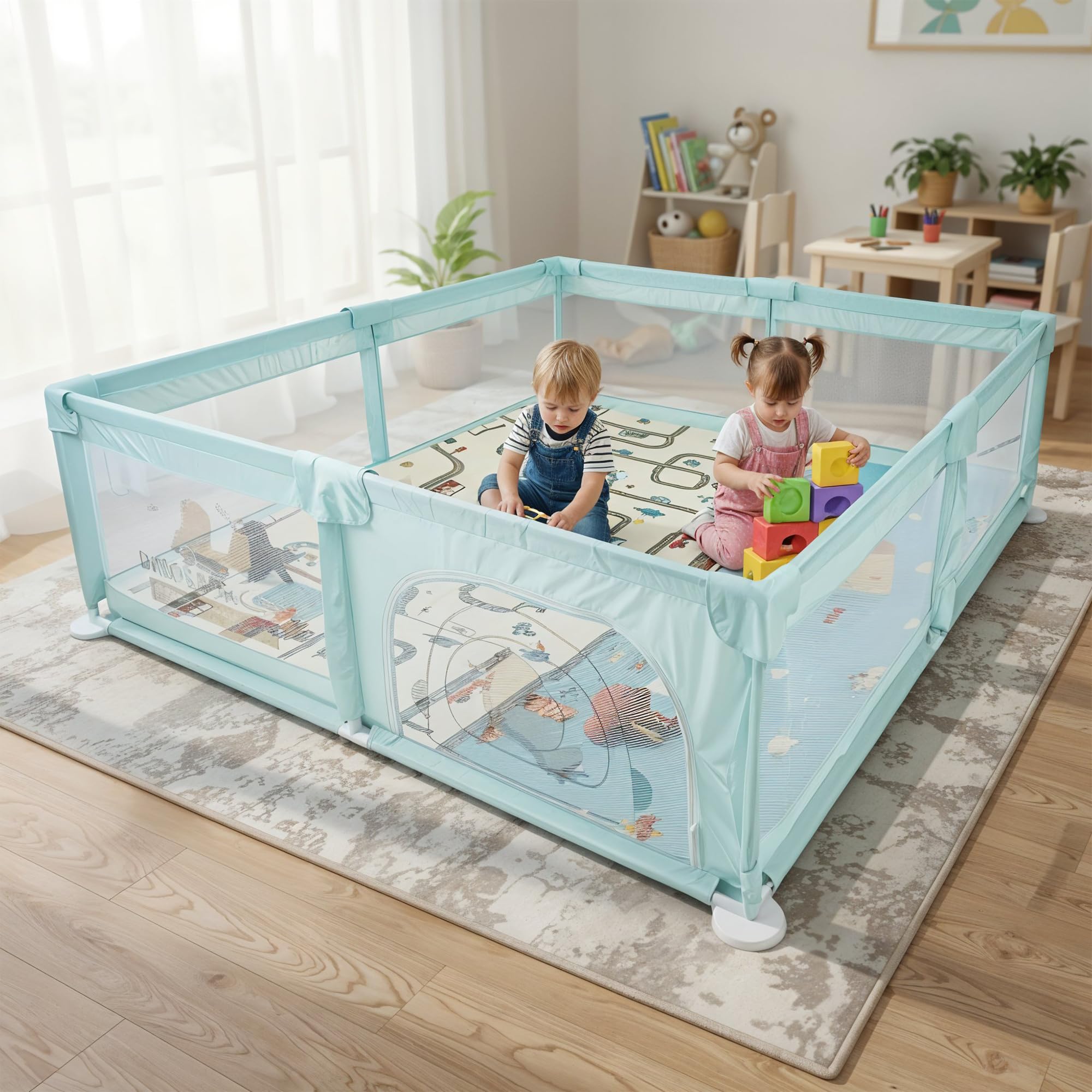 Baybee JoyHub Plus Kids Playpen for Babies with Play mat Baby Play Area Indoor Setup (200 x 180 CM)