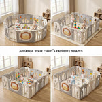 Baybee Lion Kids Playpen for Babies  (18 Panels) Foldable Baby Play Area Indoor Setup BAYBEE