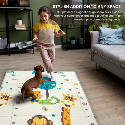 Travel Wonderer Theme Baby Double Sided Play Mat Foldable Crawling Mat Size W-180cm X H-120 cm -  Assorted Themes BAYBEE