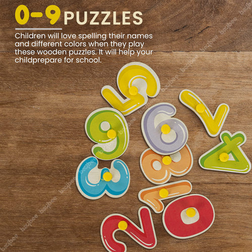 Baybee Wooden Numbers Puzzles Game for Kids Toys 0-9 Number Peg Brain Games Puzzle for Kids BAYBEE