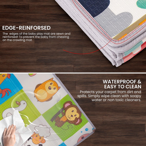 Baybee Crawling Foldable Kids Play Mat for Babies Size 180x120CM- Assorted Themes BAYBEE