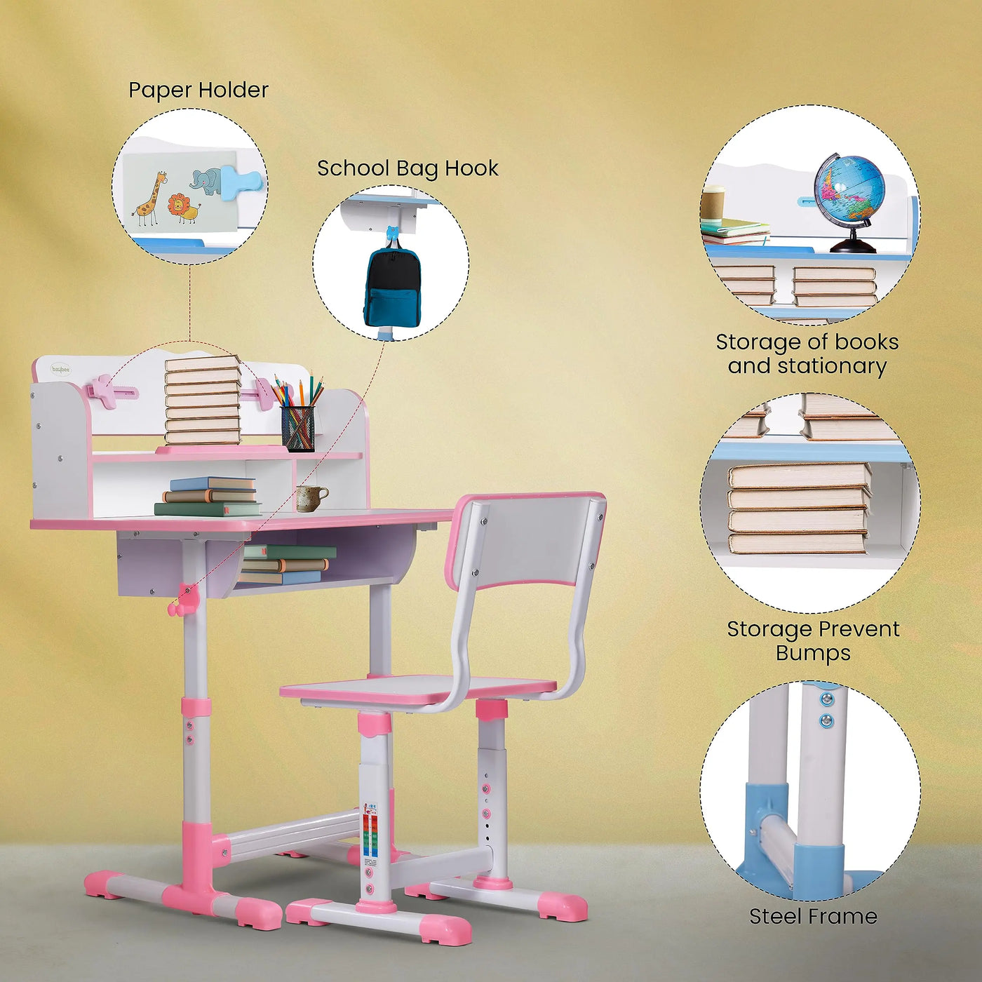 Baybee Multi Functional Kids Study Table for Students, Hight Adjustable ...