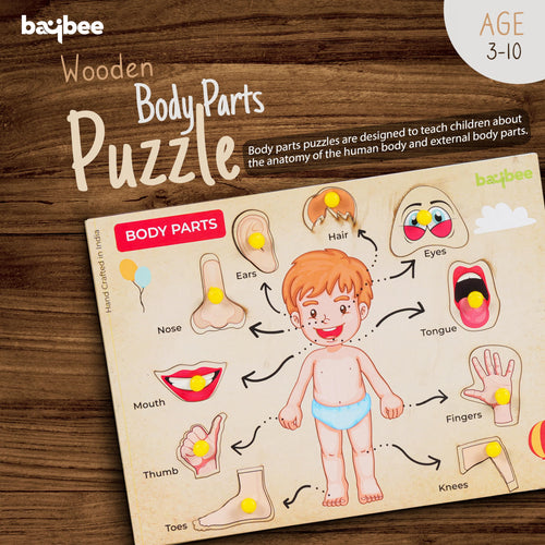 Human Body Anatomy Wooden Puzzle Games for Kids with Easy Pulling Knob BAYBEE