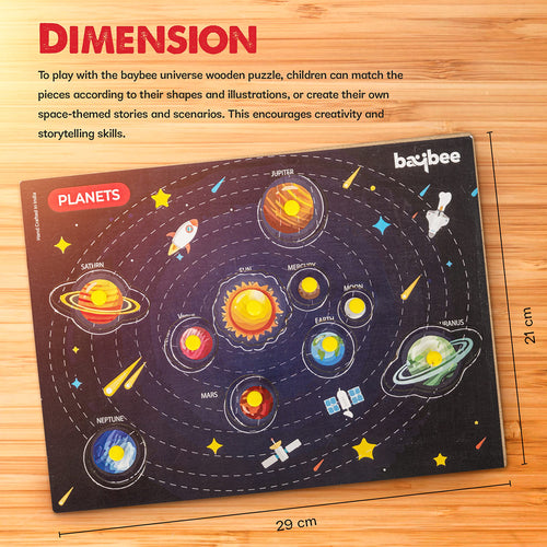 BAYBEE Toddler Solar System Wooden Puzzle for Kids with Planets BAYBEE
