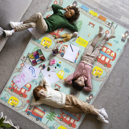 Travel Wonderer Theme Baby Double Sided Play Mat Foldable Crawling Mat Size W-180cm X H-120 cm -  Assorted Themes BAYBEE